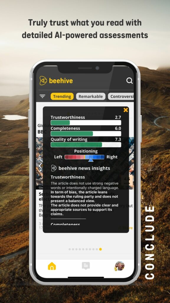Beehive News: Promoting Journalistic Excellence with a Cutting-Edge, AI-Powered News Assessment Platform