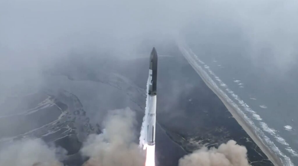 Starship lifts off on third test flight