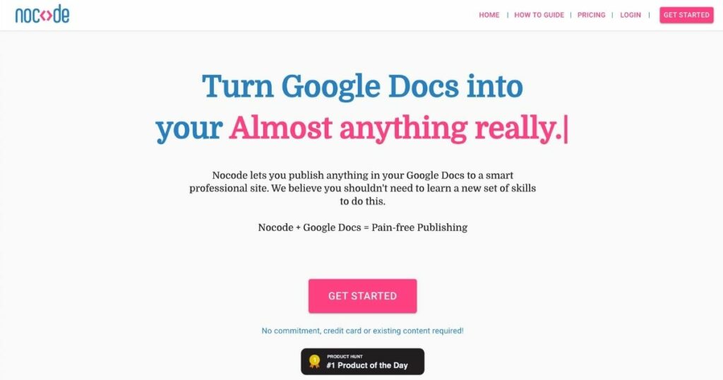 NoCodeWorks: Transform Google docs into professional websites