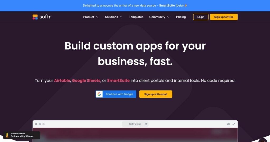 Softr: Build custom business apps without code