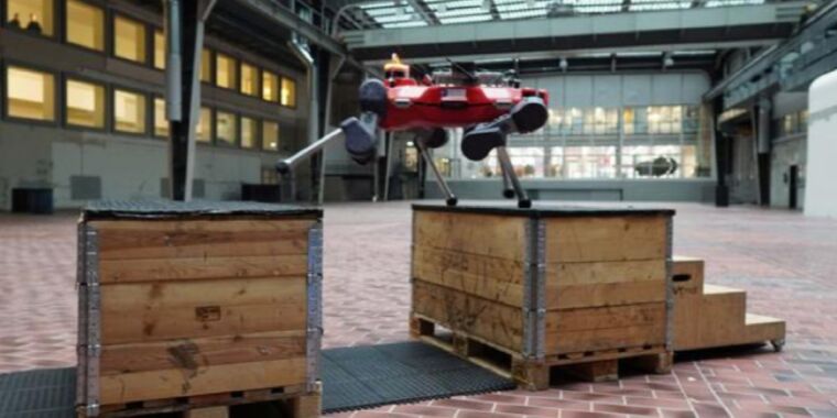 This four-legged robot learned parkour to better navigate obstacles