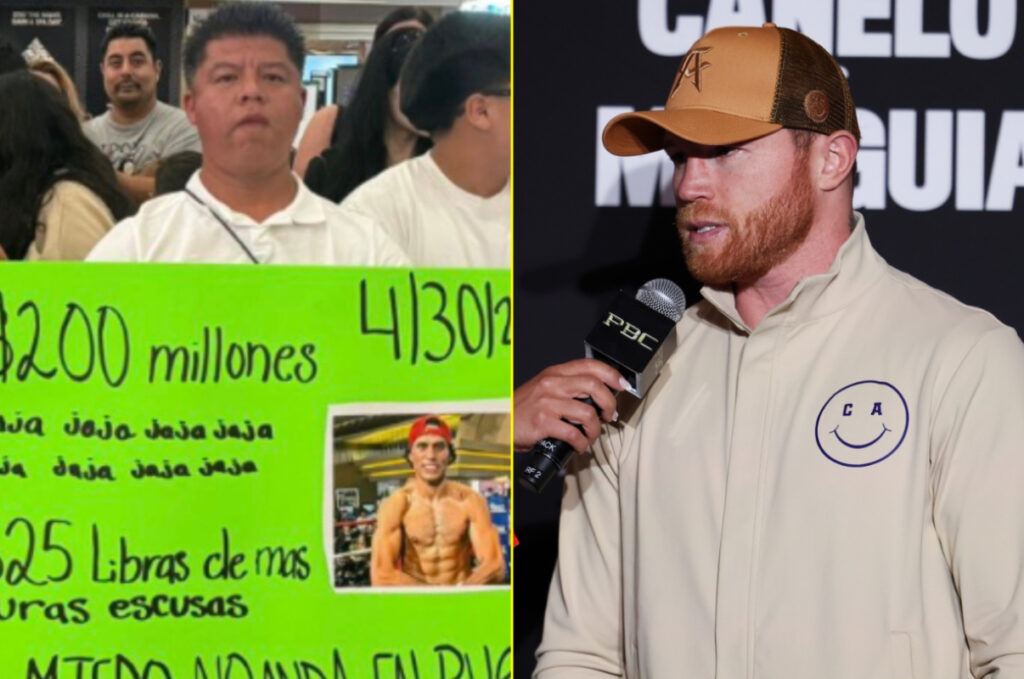 Canelo Alvarez responds to ‘hater’ fan who held sign taunting champion for third time