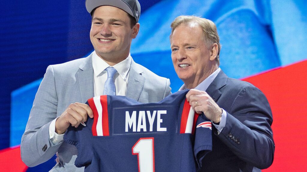 Fantasy Football 2024 one-QB rookie-only post-NFL Draft mock results, recap: Drake Maye slides far, more