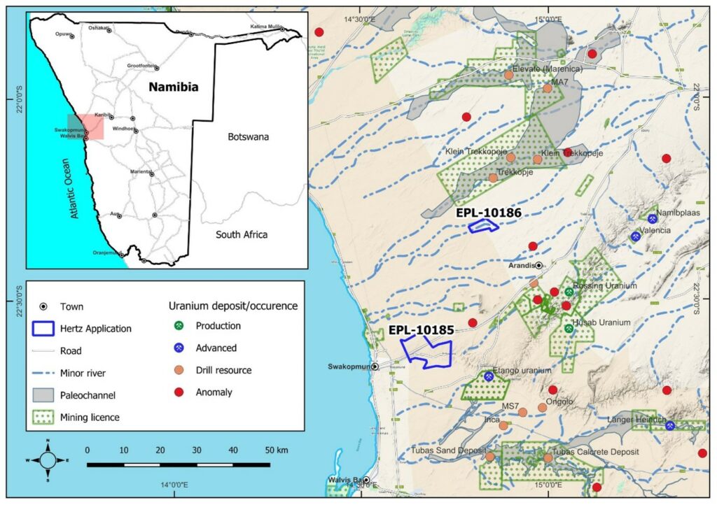 Hertz Energy Submits Applications to Acquire Uranium Focused Claims in Namibia