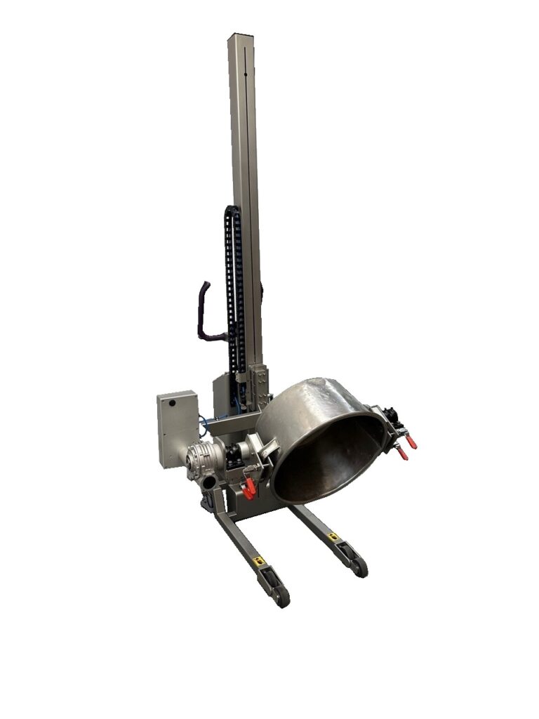 Packline Materials Handling Announce The Production Of Their New Stainless Mixing Bowl Handling Attachment To Lift And Forward Tilt Mixing Bowls Of Ingredients In A Clean Room Environment