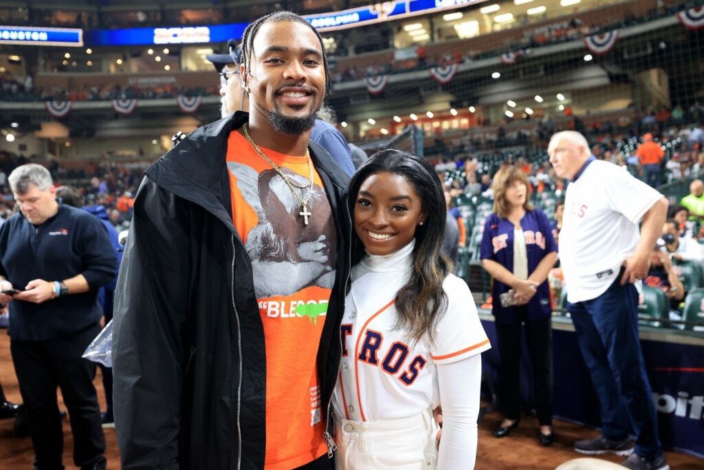 Awww! Emotional Clip Surfaces Of Simone Biles & Jonathan Owens In Celebration Of Their First Wedding Anniversary (WATCH)