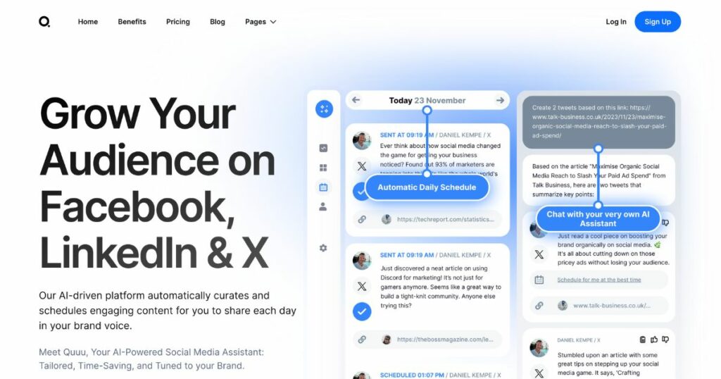Quuu: AI-powered social media assistant