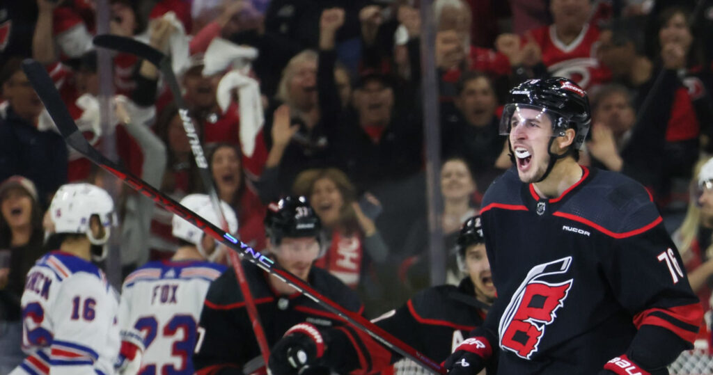 Hurricanes Avoid Sweep, Beat Rangers in G3 as NHL Fans Champion Skjei’s Late GW Goal