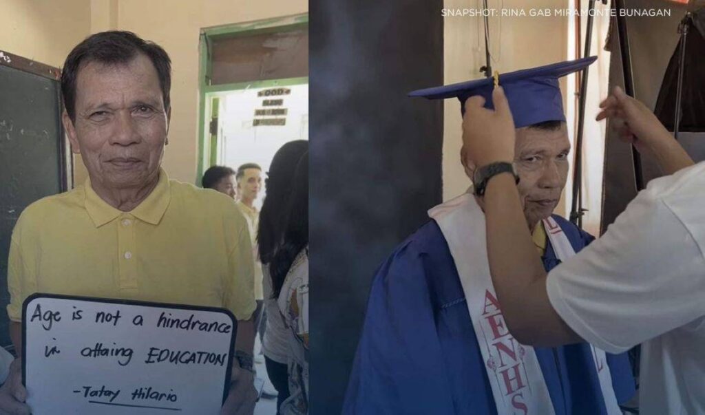 Grandfather, 70, completes senior high school education