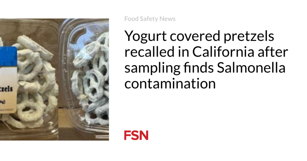 Yogurt covered pretzels recalled in California after sampling finds Salmonella contamination