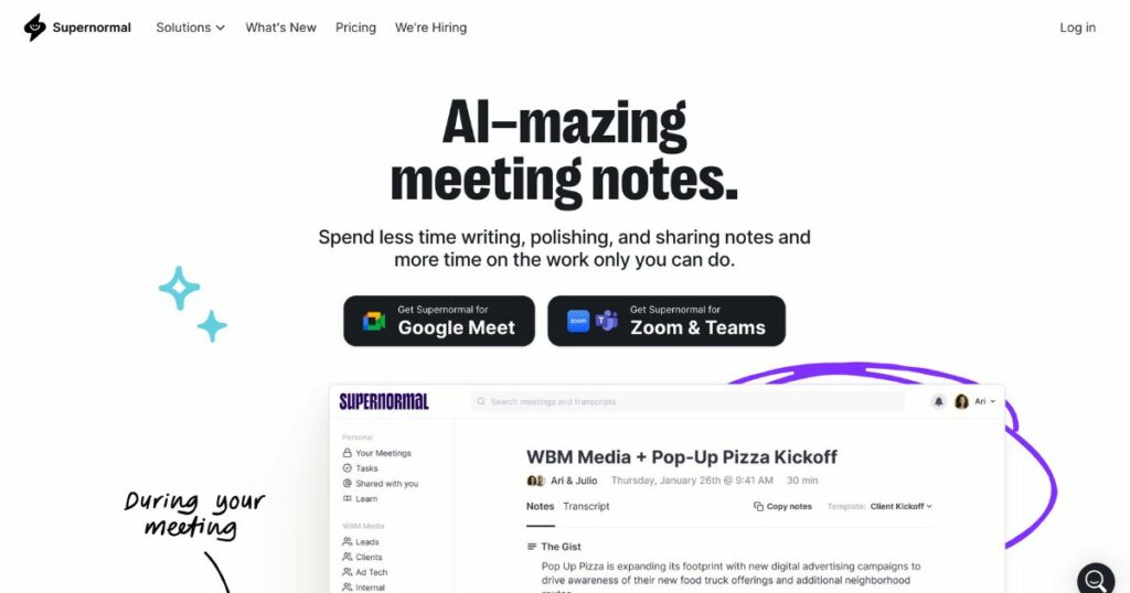 Supernormal: Meeting notes with AI