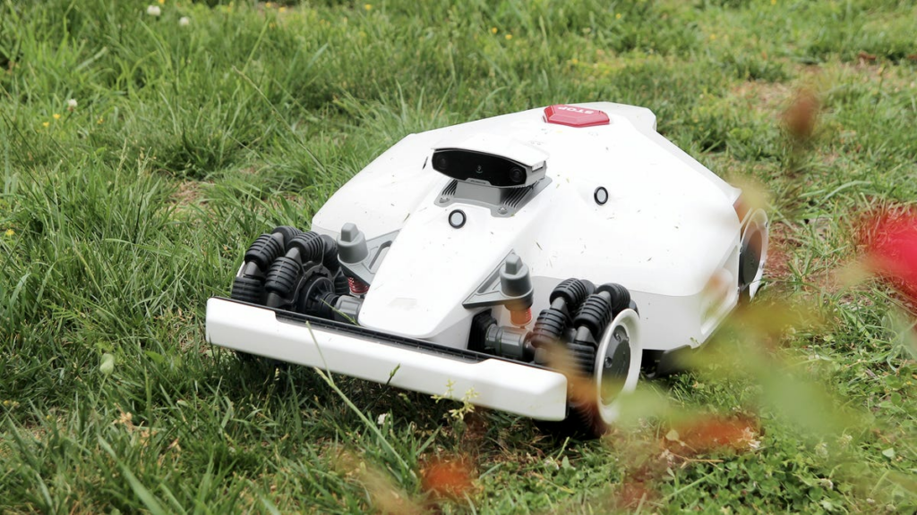 This robot mower looks like a racecar, but it mows a gorgeous lawn