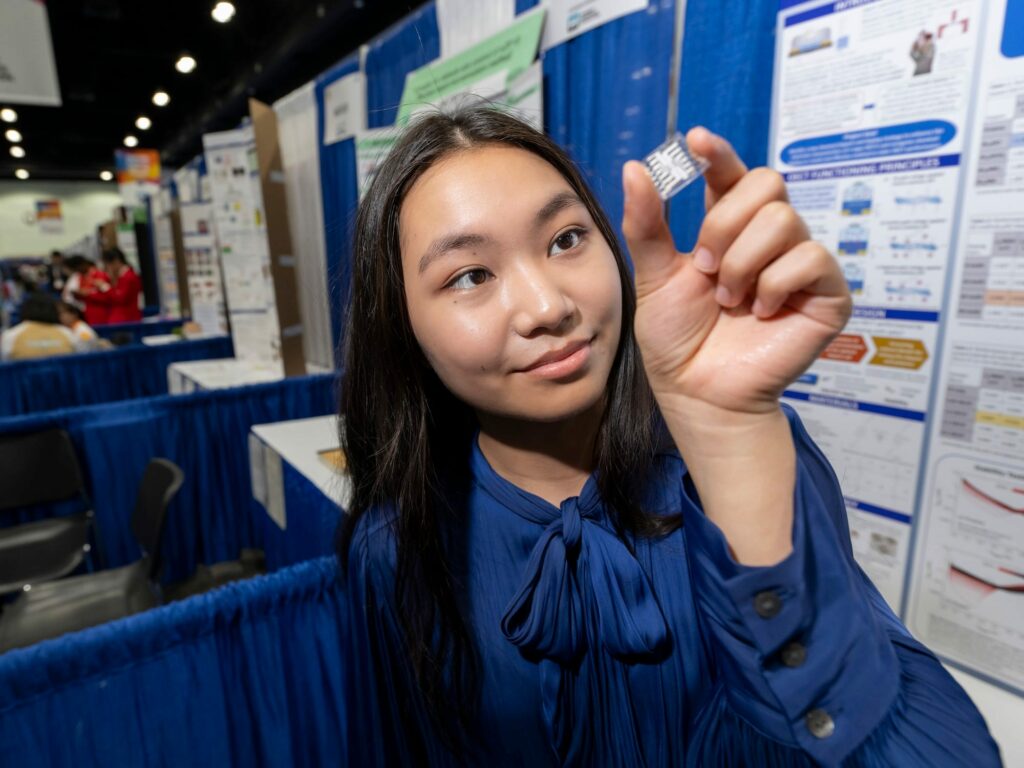 A 16-year-old took home $75,000 for her award-winning discovery that could help revolutionize biomedical implants