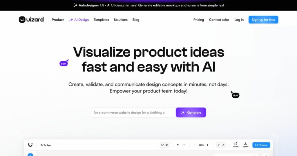 Uizard: From ideas to designs with AI