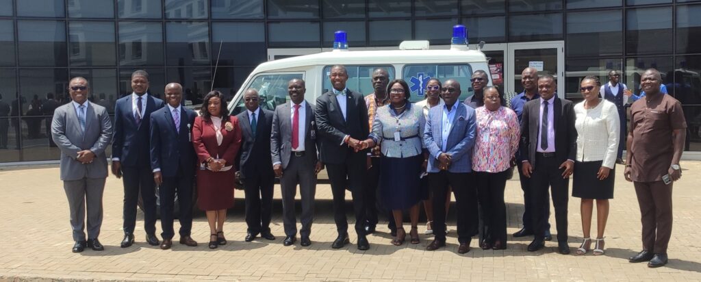 Dr. Okoe Boye donates ambulance and bus to UGMC and Lekma hospital