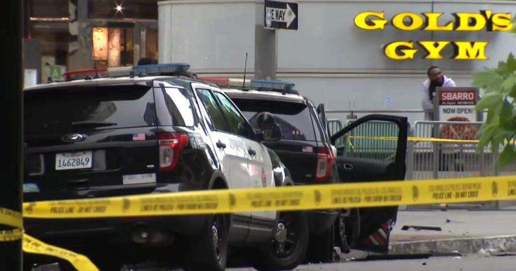 Man steals, crashes police SUV with officer inside in downtown Los Angeles