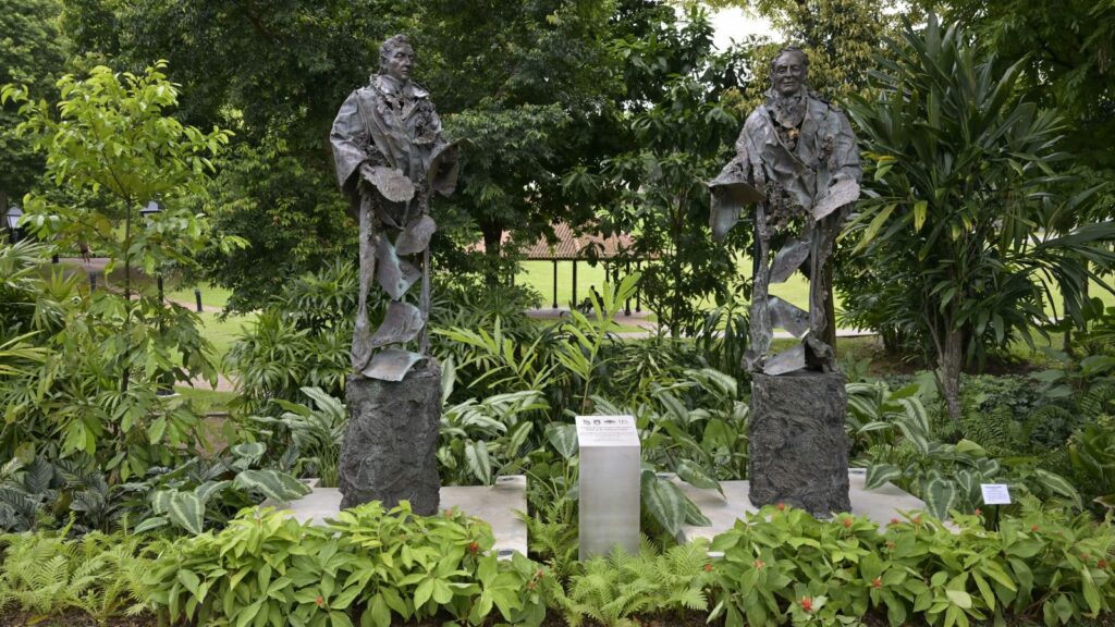 New statues installed at Fort Canning Park to commemorate Singapore’s first botanical garden