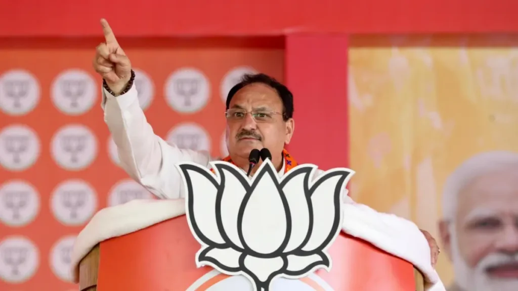 JP Nadda holds review meeting with BJP leaders and party workers in Bhubaneswar 