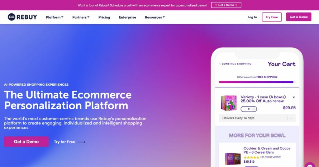 Rebuy: AI-powered personalization for ecommerce