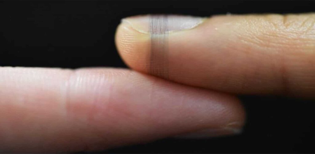 Sensor made from ‘electronic spider silk’ can be imprinted on skin