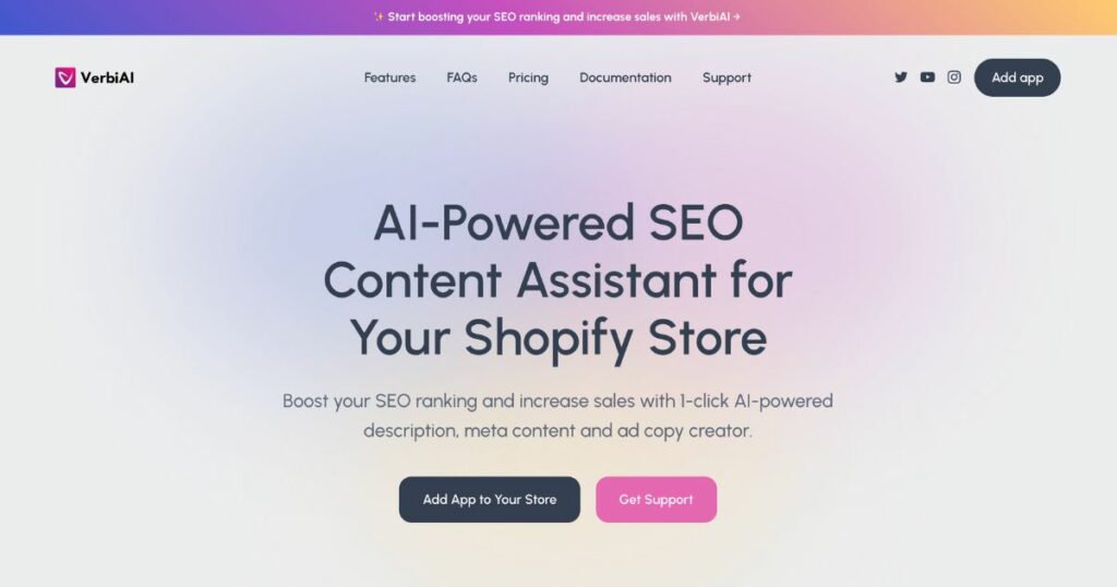 VerbiAI: AI assistant for Shopify SEO