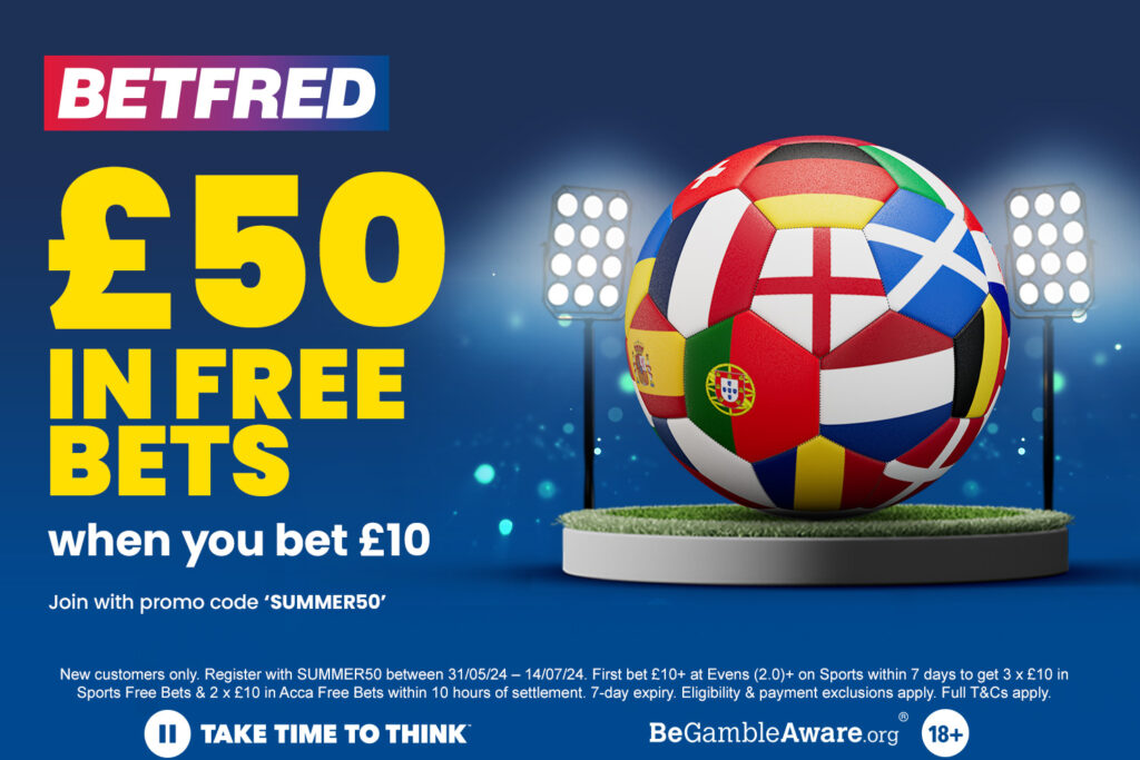 Get £50 in free bets for Germany vs Scotland at Euro 2024 with Betfred