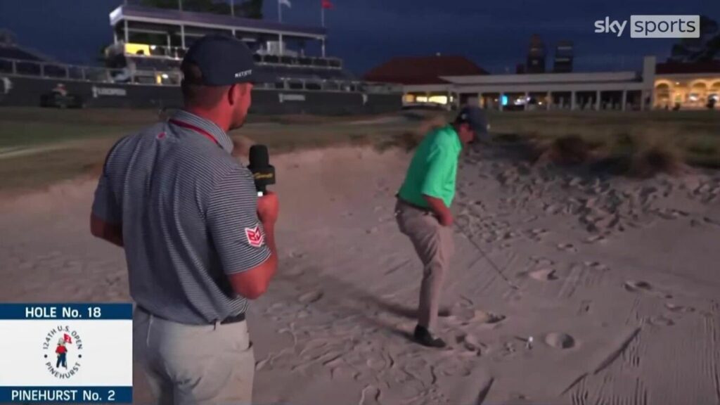 Bryson DeChambeau helps recreate US Open-winning bunker shot live on air! | Golf News | Sky Sports