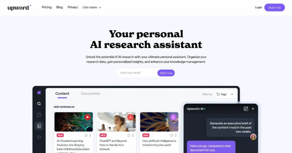 Upword: personal AI research assistant