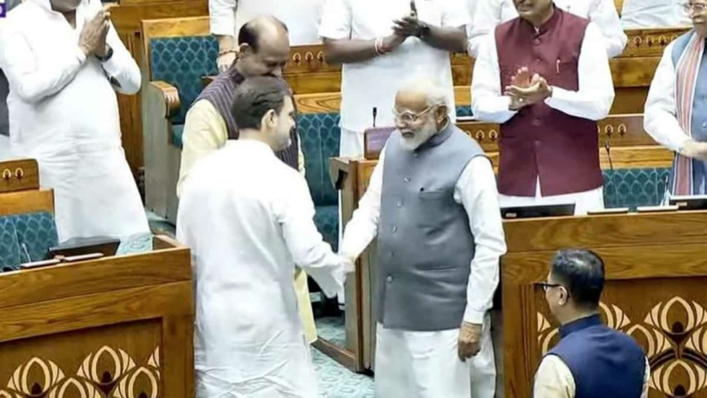 Video: Rahul-Modi handshake in Lok Sabha reminds of this 2018 rare hug moment