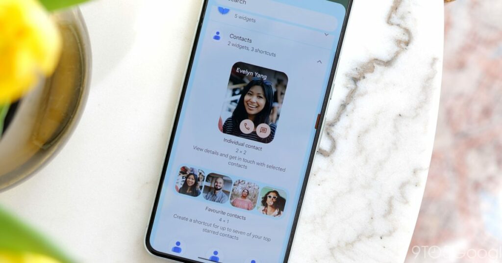 Google Contacts widget now shows message notifications, shared location