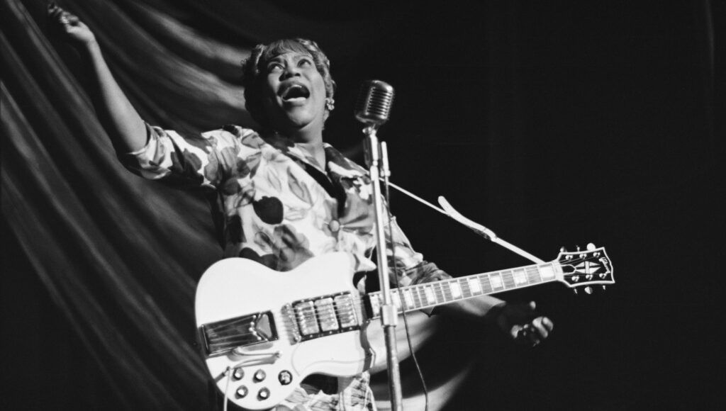 Sister Rosetta Tharpe wielded her electric guitar with finesse and ferocity, creating the template for electric blues – this tutorial unpacks her full-force soloing style