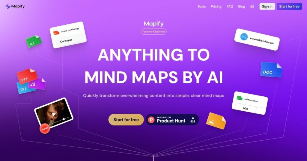 Mapify: Transform overwhelming content into simple, clear mind maps with AI