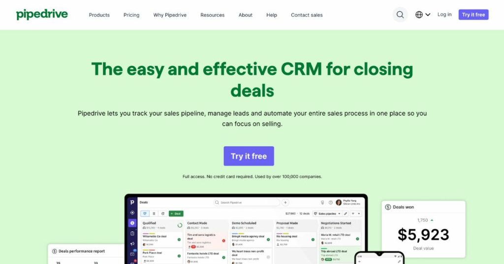 Pipedrive: The easy and effective CRM for closing deals