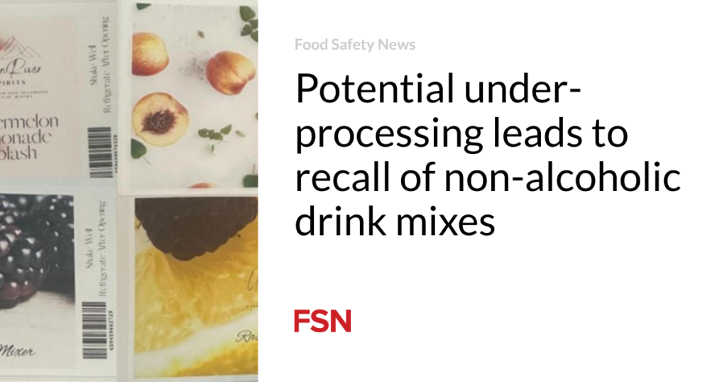 Potential under-processing leads to recall of non-alcoholic drink mixes