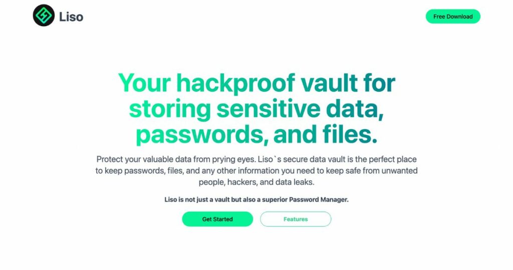 LisoVault: Secure vault for storing sensitive data, passwords, and files