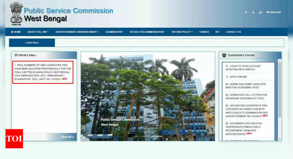WBCS Prelims result 2024 announced; 4,960 candidates shortlisted: Direct link, steps to download, cut-off marks, and more