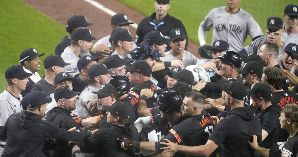 Video: Yankees, Orioles Clear Benches, Scuffle After Kjerstad Hit in Head by Pitch