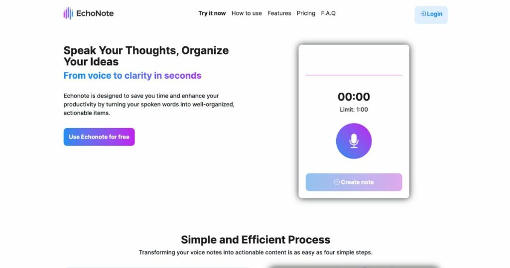 EchoNote: Speak your thoughts, organize your ideas