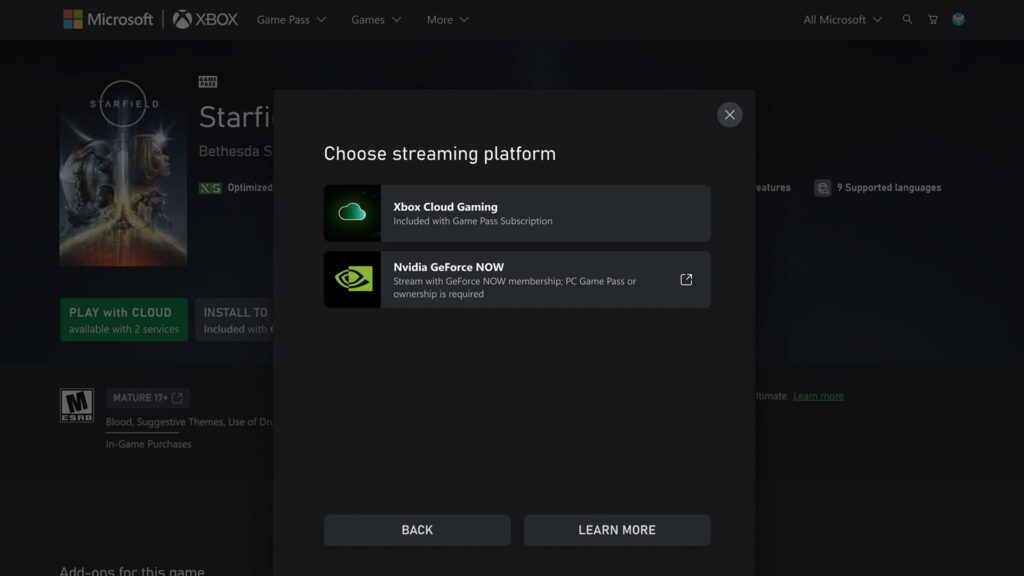 Xbox.com can now launch streaming GeForce Now games