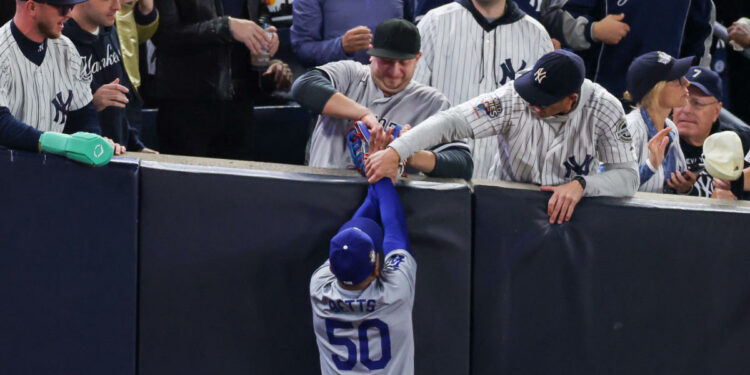 World Series: Yankees fans called for interference after trying to rip glove off Mookie Betts’ hand in Game 4