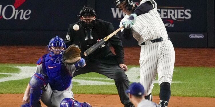 World Series: Yankees slugger Aaron Judge breaks out of slump with 1st home run